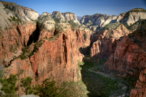 Looking north into the Zion Narrows