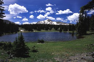 Cutthroat Lake with Medicine Bow Peak far behind