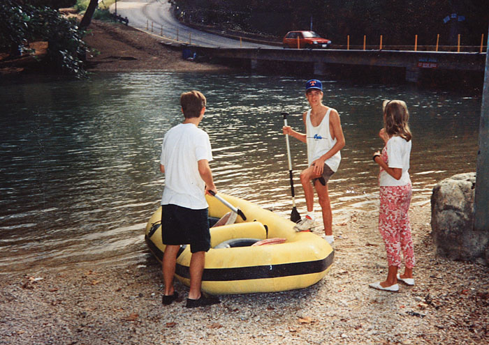 Sam, Trevor and Jaclyn, just before launching off into the Guadalupe River