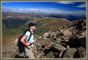 Christine on Mt Bierstadt