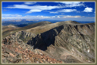 View from Mt Bierstadt towards Mt Evans