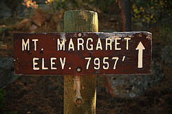Mt Margaret elevation marker