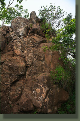 Heart-pounding rock climb with fixed rope near the summit