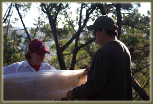 Michael and Mandy pack up camp