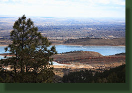 Horsetooth Reservoir  and Fort Collins from the Timber Trail