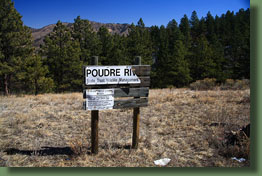 Poudre River Managment Unit sign on the Wintersteen Trail